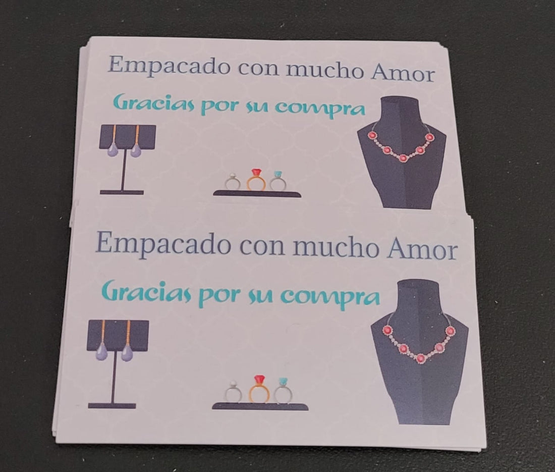 Tarjetas Agradecimiento Jewelry