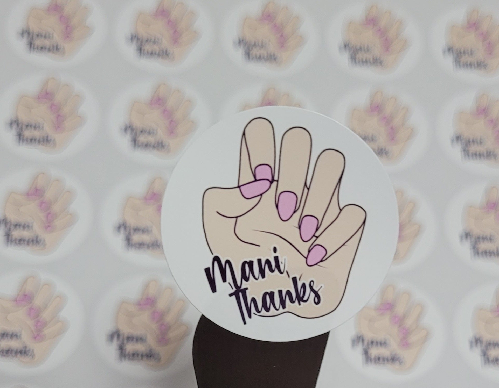 Stickers 1.5&quot; Mani, Thanks