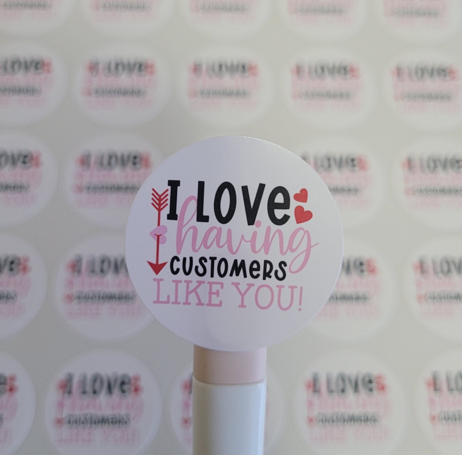 120 Stickers Prediseñado ALC  1.5&quot; I Love Customers