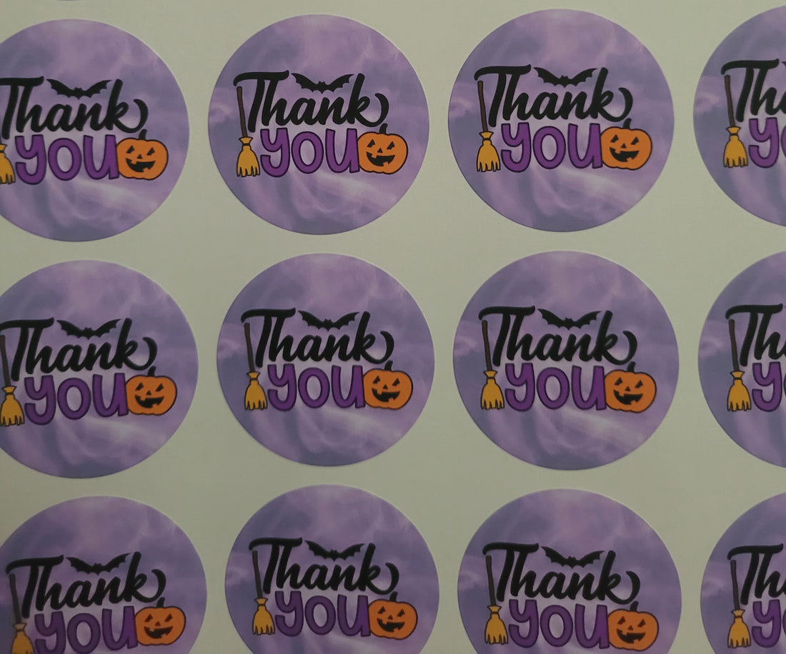 120 Sticker Prediseñado ALC Thank You  Halloween1.5&quot;