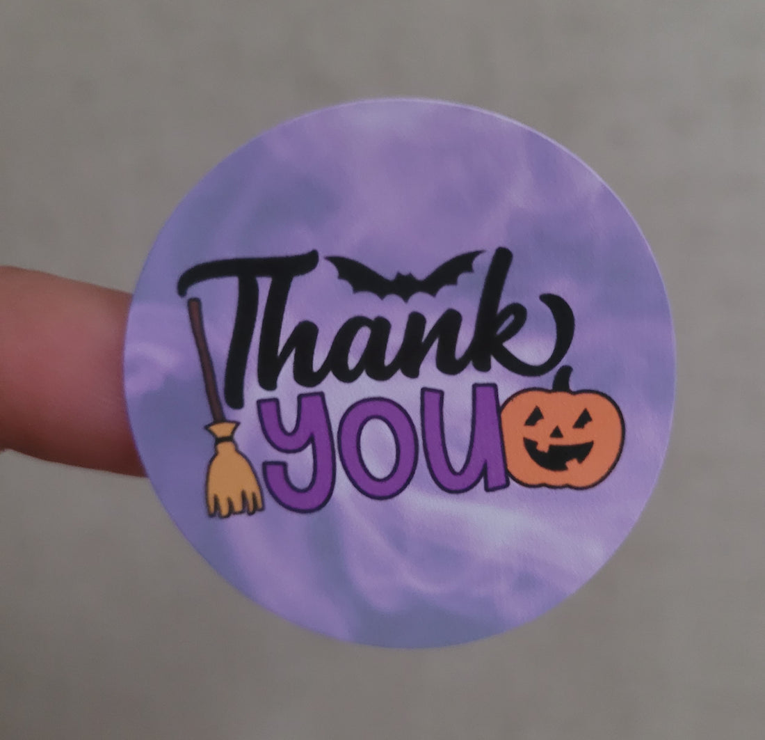 120 Sticker Prediseñado ALC Thank You  Halloween1.5&quot;