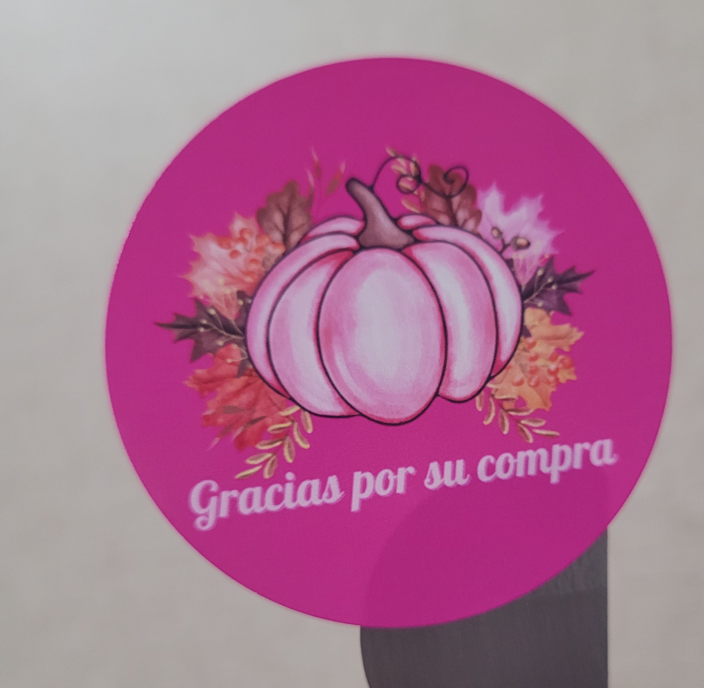 100 Stickers 2&quot; ALC OtoñoPumpkins Rosa