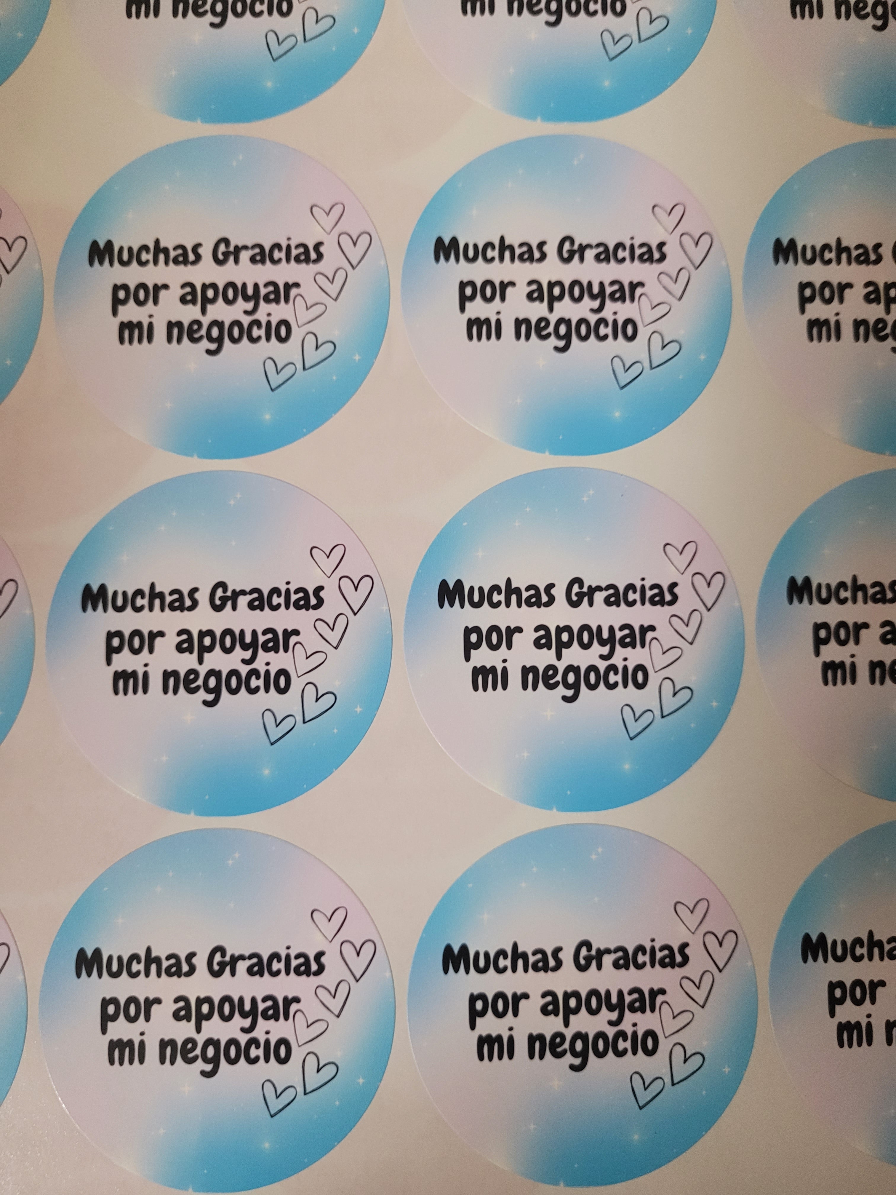100 Stickers 2&quot; ALC Muchas Gracias apoyar negocio 2