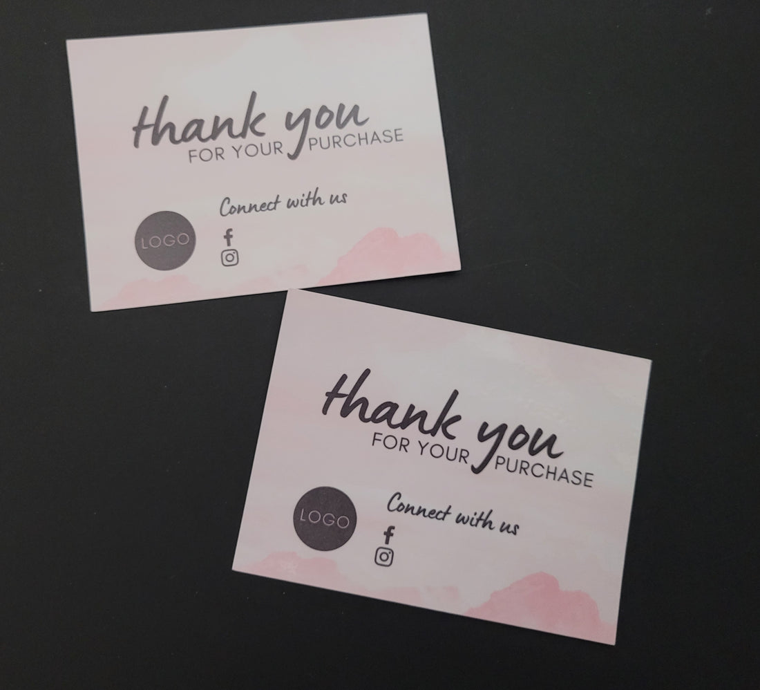 Thank You Card Peach Semi- Personalizada