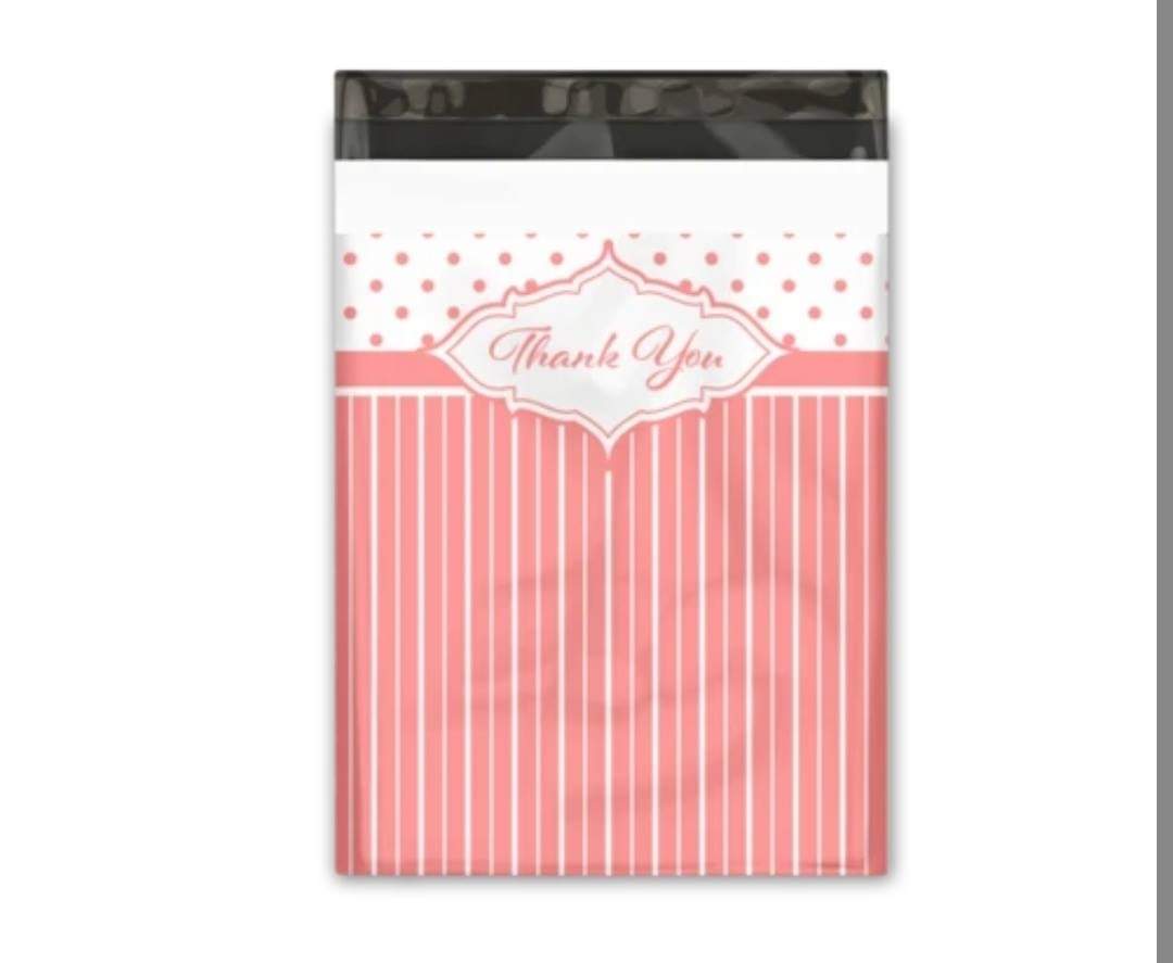 10x13 Bolsa de Envio Thank You Pink