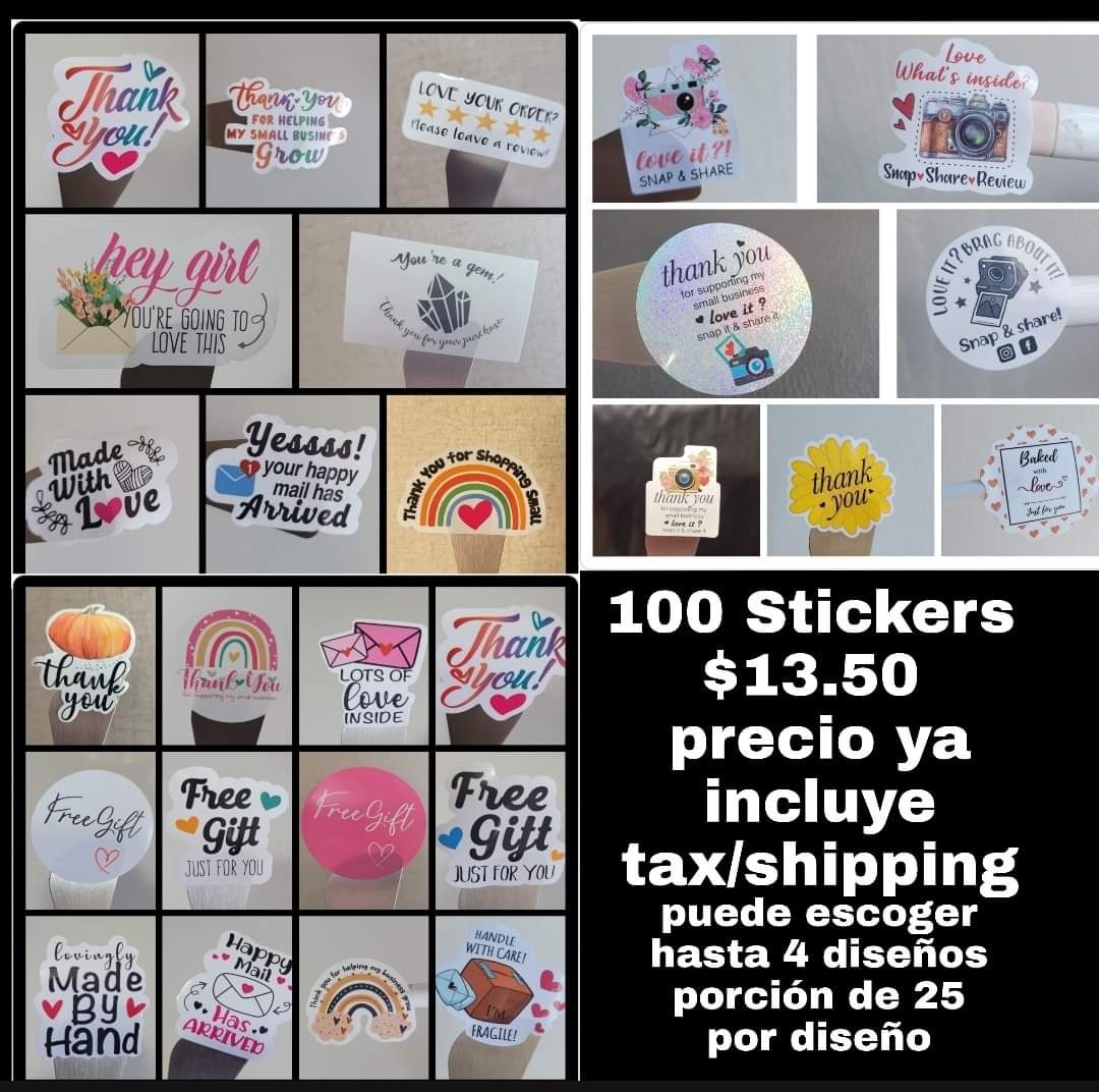 Set de 100 Stickers Prediseñados Mix