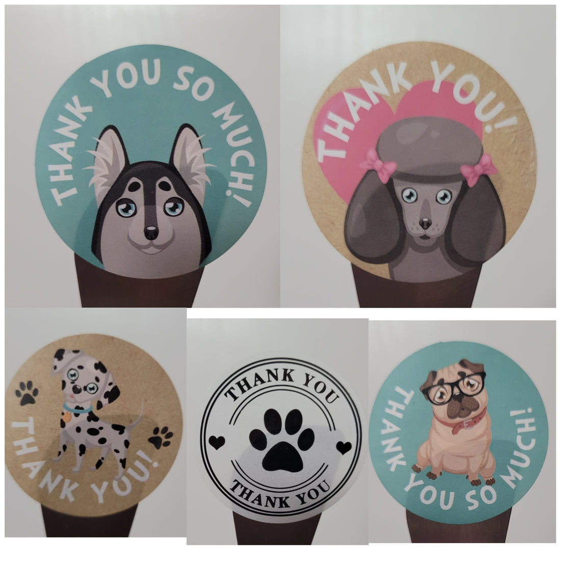 100 Stickers Prediseñado Circular  Dogs