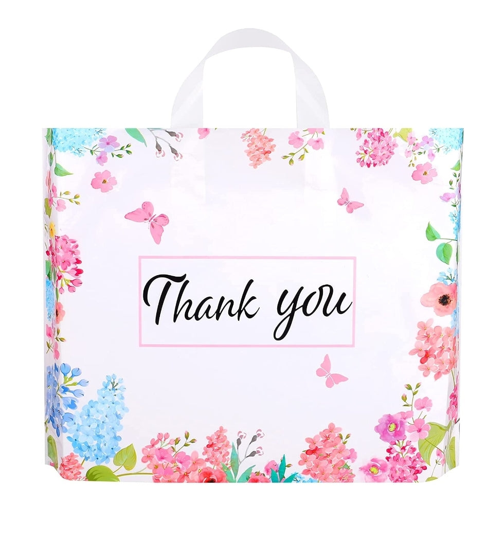 Bolsas de Entrega Directa Thank You Rectangular Floral Pink