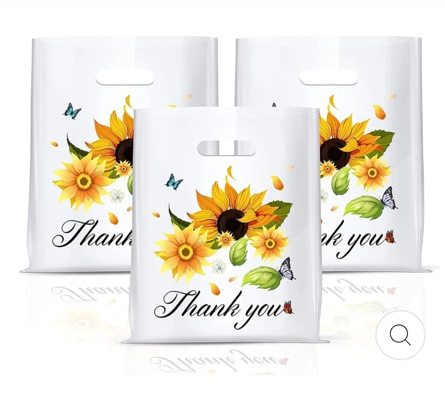 Bolsas de entrega directa Premium 9x12 Sunflowers White