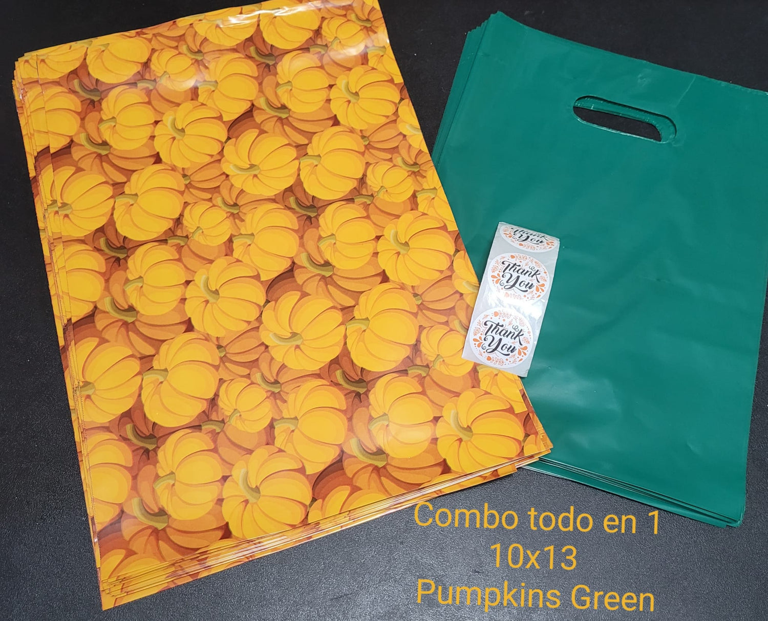 Pumpkins Green 10x13